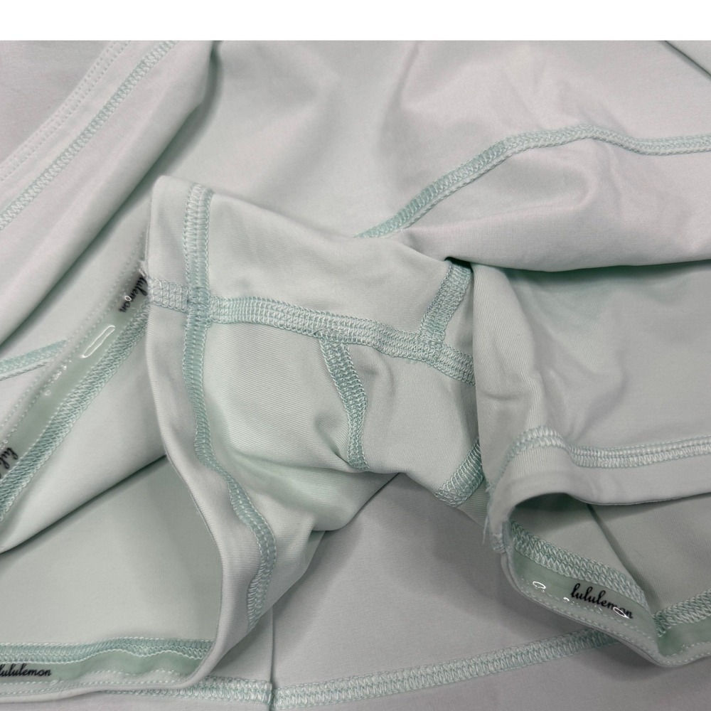 Lululemon Pace Rival Mint Green Pleated Athletic Tennis Skirt with‎ Shorts Sz 10 - Picture 6 of 9